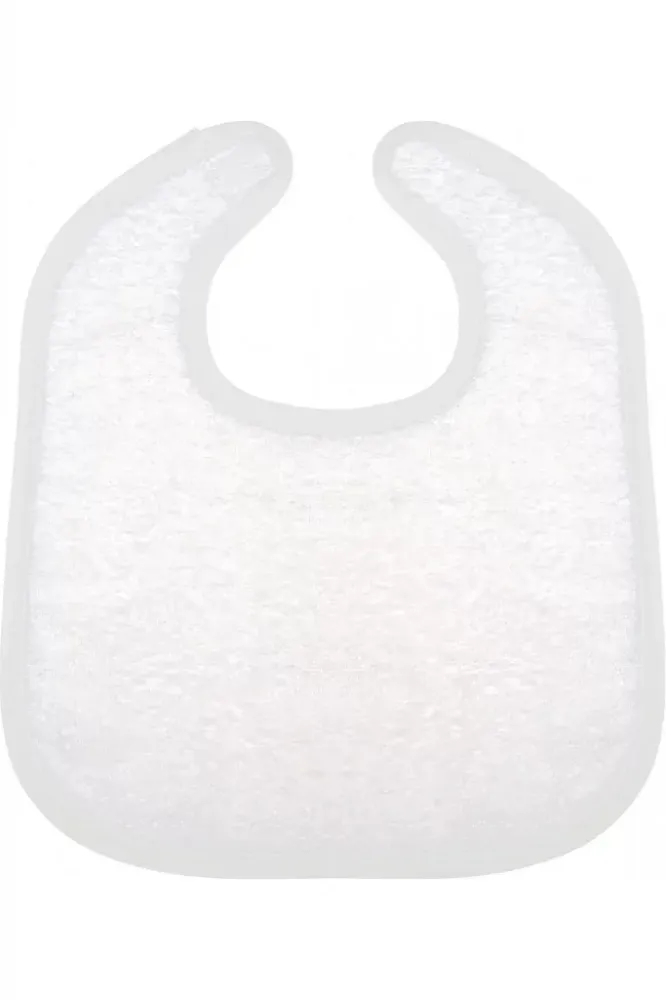 Bavoir éponge blanc liseré blanc
