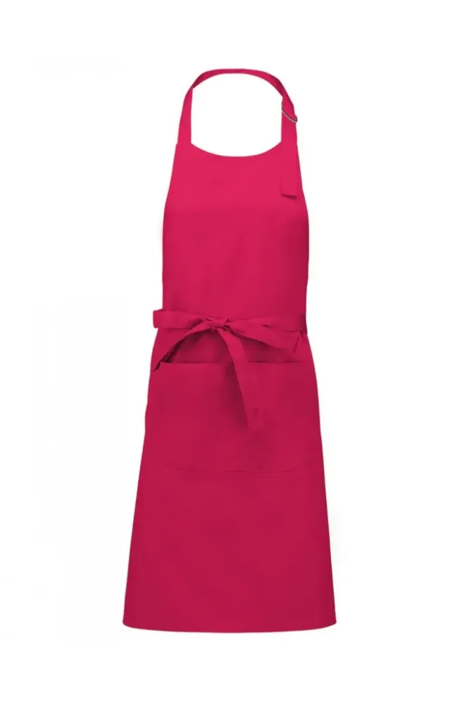 Tablier en polycoton avec poche Fuschia