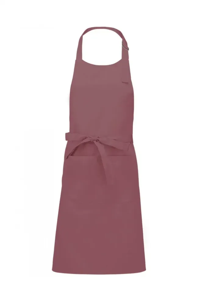 Tablier en polycoton avec poche marsala