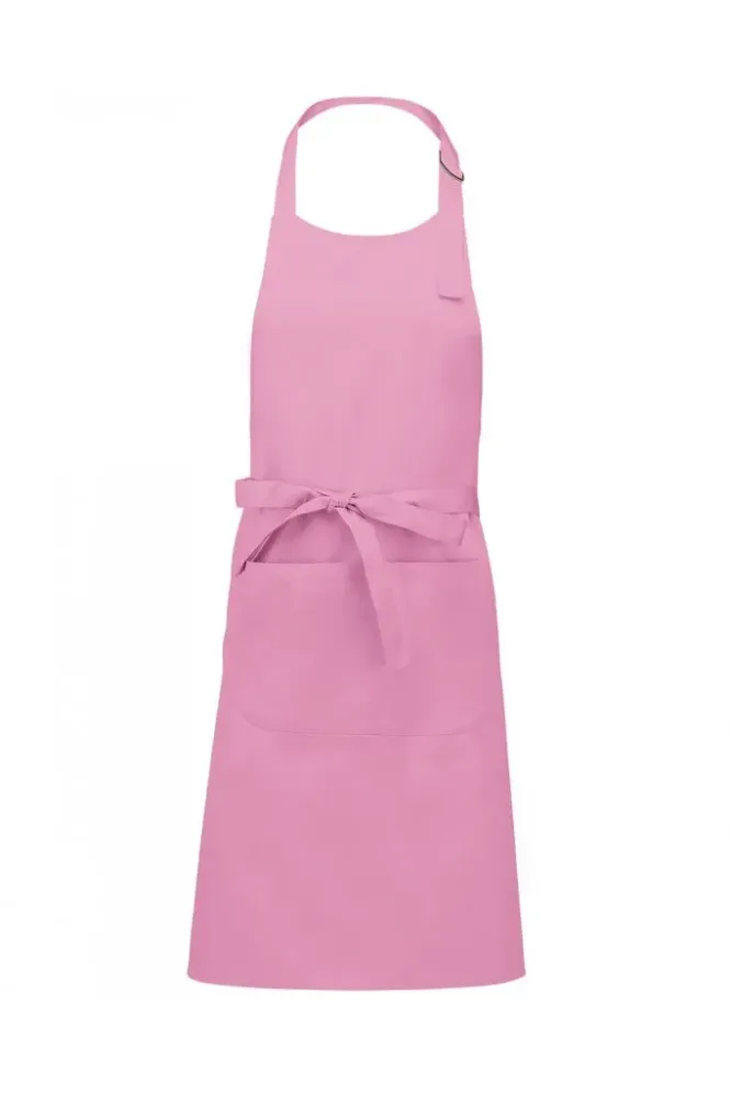 Tablier en polycoton avec poche rose