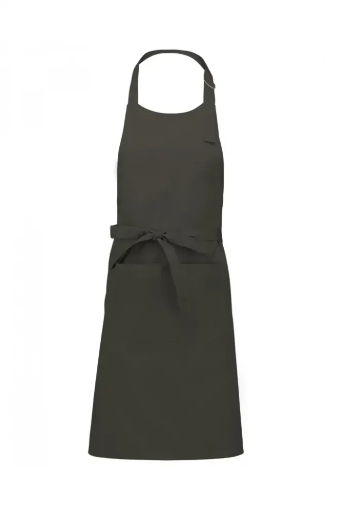 Tablier en polycoton avec poche vert olive