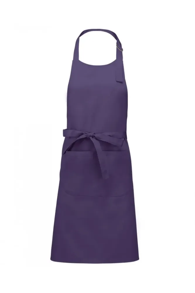Tablier en polycoton avec poche violet