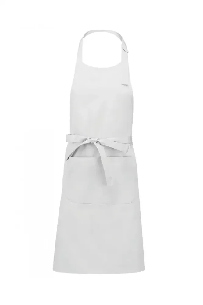 Tablier polycoton avec poche blanc