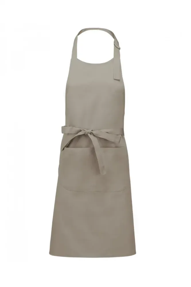 Tablier polycoton avec poche beige