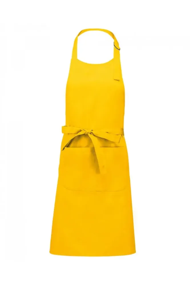 Tablier polycoton avec poche jaune
