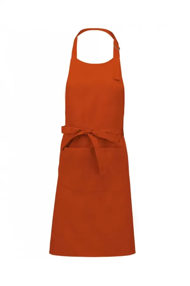 Tablier polycoton avec poche orange foncéwebp